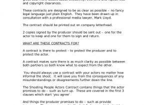 Deferred Payment Contract Template Actors Contract