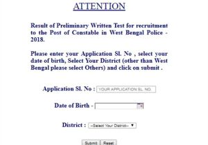 Delhi Police Admit Card Name Wise Wbp Result West Bengal Police Constable Result 2018