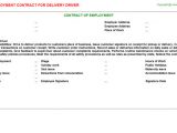 Delivery Driver Contract Template Delivery Driver Job Employment Contract Sample