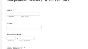 Delivery Driver Contract Template Independent Delivery Driver Contract form Template Jotform