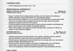 Dental assistant Student Resume Dental assistant Resume Sample Tips Resume Genius