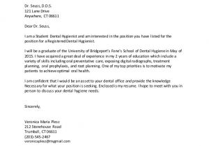Dental Hygiene Cover Letter New Grad Veronica Plesz Cover Letter