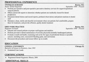 Dental Hygiene Resume Sample Resume format Resume Examples Dental Hygienist