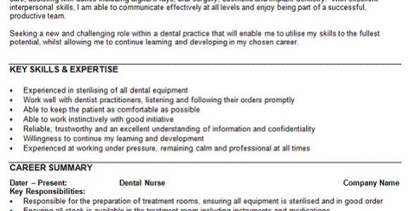 Dental Nurse Cv Template Cv Template Dental Nurse Personal Statement for