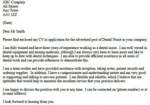 Dental Nurse Cv Template Dental Nurse Cover Letter Example Cover Letter Examples