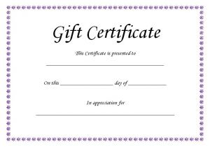 Design A Gift Certificate Template Free Gift Certificate Template Blank