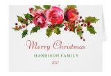 Design Your Own Christmas Card Red Berry Holy Leaf Christmas Card Zazzle Com Christmas