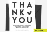 Design Your Own Thank You Card Business Thank You Card Printable Instant Download Etsy