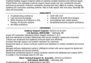 Desktop Support Engineer Resume Desktop Support Engineer Resume Sample Livecareer