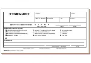 Detention Notice Template 75d Detention Notice Carbonless forms