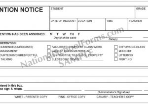 Detention Notice Template Detention Notice Nationalschoolforms Com