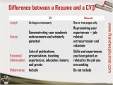 Difference Between Job Application and Resume Resume Vs Cv