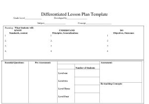 Differentiation Lesson Plan Template Differentiatedlearning Just Another WordPress Com Site