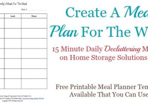 Dinner Menu Template for Home Printable Weekly Meal Planner Template