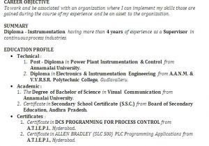 Diploma Mechanical Engineering Resume Samples Sample Resume for Diploma In Mechanical Engineering Best