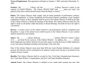 Director Employment Contract Template Library Director Yearly Employment Contract Template In
