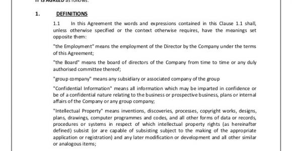 Directors Contract Template Free Directors Service Contract Tcw