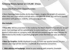 Dirt Track Racing Sponsorship Proposal Template K N Series Marketing Proposal Gsr