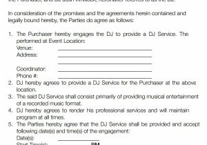 Disc Jockey Contract Template Disc Jockey Contracts Template 15 Ways On How to Prepare