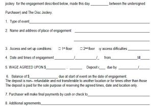 Disc Jockey Contract Template Dj Contract 12 Download Documents In Pdf