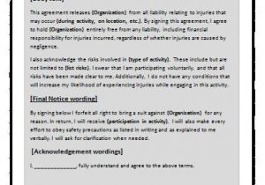 Disclaimer Contract Template Liability Waiver Template Free Word Templates