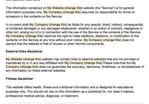 Disclaimer Contract Template Sample Disclaimer Template Termsfeed
