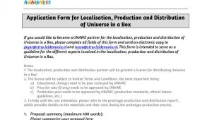 Distribution Proposal Template Universe In A Box Localisation Production and