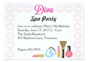 Diva Invitation Templates Diva Spa Birthday Party Invitations Zazzle