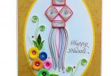 Diwali Greeting Card Handmade Easy Handcrafted Emotions Handmade Quilled Diwali Greeting Card