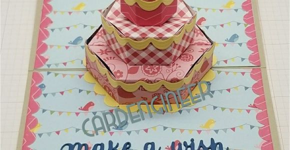 Diy Cake Pop Up Card for Birthday Karen Burniston Cake Pop Up Birthday Cards Diy Birthday
