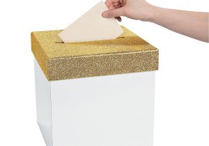 Diy Dollar Tree Wedding Card Box White with Gold Glitter Lid Card Box Card Box Card Box