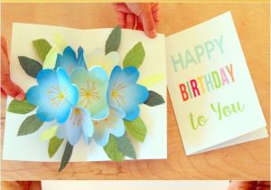 Diy Flower Bouquet Pop Up Card Free Printable Happy Birthday Card with Pop Up Bouquet