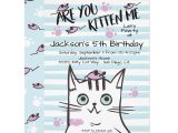 Diy Hello Kitty Invitation Card Boy Kitty Cat Birthday Party Invitation Zazzle Com with