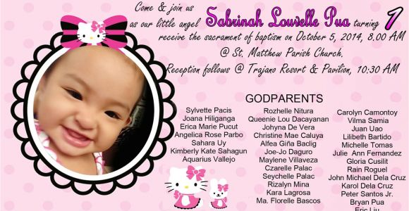 Diy Hello Kitty Invitation Card Hello Kitty Invitation for Christening and 1st Birthday