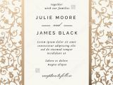 Diy Invitation Card for Debut Vintage Wedding Invitation Template with Golden Floral Backg
