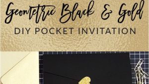 Diy Invitation Card for Wedding My Diy Story Geometric Black Gold Foil Pocket Invitation