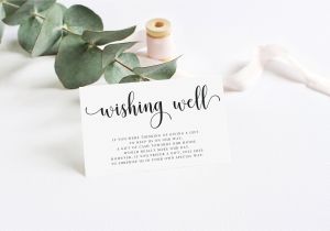 Diy Invitation Card for Wedding Printable Wishing Well Wedding Invitation Insert Editable