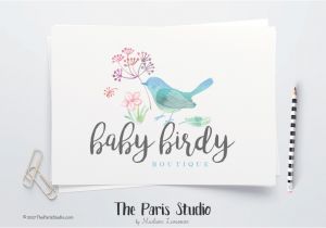 Diy Logo Design Templates Diy Instant Download Watercolor Floral Bird Logo Photoshop