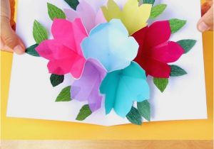 Diy Mother S Day Pop Up Card Free Printable Happy Birthday Card with Pop Up Bouquet