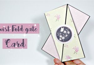 Diy Napkin Fold Card for Scrapbook Ca Mo Hacer Una Twist Gate Fold Card O Tarjeta Oblicua Fa Cil