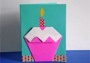Diy origami Gift Card Holder Easy Diy origami Cupcake Birthday Card