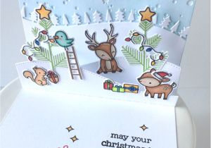 Diy Pop Up Christmas Card Lawn Fawn Intro Everyday Pop Ups Stitched Hillside Pop Up