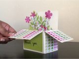 Diy Pop Up Thank You Card Pop Up Box Card Flower Bouquet Card Youtube Con