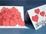 Diy Valentine Card for Him Pop Up Valentine Card Hearts Pop Up Card Step by Step