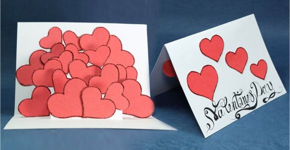 Diy Valentine Card for Him Pop Up Valentine Card Hearts Pop Up Card Step by Step