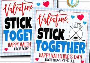 Diy Valentine Card for Teacher Lce Hockey Valentine S Day Gift Tag Diy Printable Editable