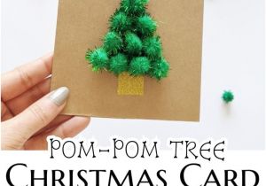 Diy Xmas Pop Up Card Pom Pom Tree Christmas Card with Images Diy Christmas