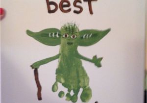 Diy Yoda Father S Day Card Yoda Best Dad Father S Day Footprint Art by Tala Campbell