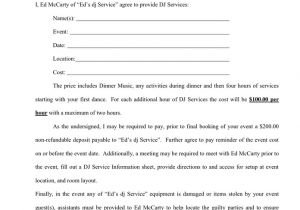 Dj Booking Email Template Dj Services Contract In Word and Pdf formats