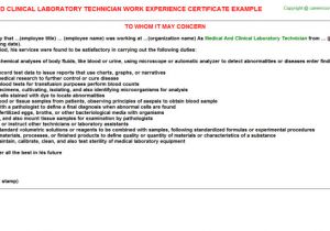 Dmlt Student Resume Medical and Clinical Laboratory Technician Work Experience